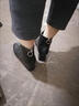 大东女士高跟短靴女粗跟方头2025新款马丁靴英伦风春秋单靴显脚小裸靴 黑色-薄绒 38 实拍图