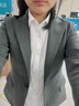 EAEOVNI长袖衬衫女商务免烫春夏职业装白色正装银行衬衣面试工作服修身OL 纯白色【方领】 38 【108-118斤】 实拍图