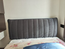 新款绒料加厚夹棉床头靠垫现代简约床头罩纯色绗缝布艺床头套全包 荷兰绒【线条款-深灰】特厚夹棉 适用床头长1.5米【高度65cm内】 实拍图