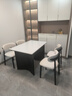 晨巢实木岩板餐桌椅家用小户型饭桌诧寂风长方形西餐桌简约餐厅家具 抗菌哑光纯白+黑色桌脚+羊角椅 1.2米 一桌四椅【全托底板】 实拍图