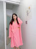 心楠浴巾女2024新款可穿可裹式浴袍秋冬加厚非全棉睡袍四季吸水速干衣 粉色长袖浴袍【加密加厚】 实拍图