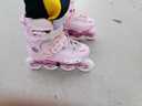 斯威（SWAY）溜冰鞋儿童男女童中小学专业轮滑鞋平花休闲滑冰旱冰鞋成人直排轮 【锁轮款】粉+一体支架 M (适合6-12岁)日常鞋码32-36 实拍图