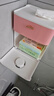 爱格（aige）免打孔防水卫生间纸巾盒厕所收纳置物架卷纸抽纸盒浴室卫生纸盒 百搭粉-双层轻奢镀金拉手款 实拍图