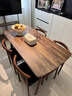 飞旺藤达餐桌家用桌椅组合现代小户型客厅公寓简约饭桌商用快餐出租长方形 胡桃色【送货上门】现货速发 120cm 60*75单桌 实拍图