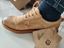 马登男士休闲软面皮鞋复古青年百搭休闲鞋户外懒人单鞋薄款工装鞋 黄棕色  马登工装 41 (255mm) 实拍图