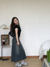 CAMILA KSENIA老爹鞋女士2026年新款夏季休闲跑步鞋百搭厚底增高网面透气运动鞋 灰蓝色 37 实拍图
