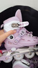 欧欧轮滑鞋儿童溜冰鞋男女童初学套装中小学滑轮滑冰旱冰鞋成人直排轮 紫-八轮全闪+头盔护具+铝合金支架 S (适合3-5岁)平时鞋码26-31 实拍图