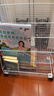 明智一凡桌下书架置物架铁艺落地学生绘本收纳架书桌旁简易多层可移动书柜 四层白色【移动款】加粗加固 实拍图
