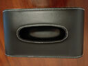 润群皮革车载汽车纸巾盒挂式遮阳板天窗抽纸盒 黑米色 6620挂款 实拍图