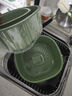 家の物语（KATEI STORY）日本洗菜篮沥水篮塑料双层洗菜盆子厨房滤水篮水果篮子加厚漏水盆 洗菜盆 墨绿3套【6个】 实拍图