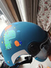 NEVA纽维（NEVA）儿童头盔男女孩夏季电动摩托车3C认证卡通四季通用可爱宝宝安全帽 青哑蓝泡泡龙茶镜+透明镜【推荐6-12岁佩戴】 实拍图
