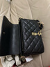 金狐狸包包女包2023新款牛皮单肩斜挎包小香风时尚菱格链条包 998057F黑色 实拍图