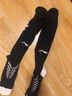李宁（LI-NING）足球袜儿童长筒袜过膝防滑训练护腿板袜套高筒长袜子男 黑白-XL 实拍图