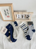 英氏（YEEHOO）儿童袜子男女童秋冬加厚毛圈袜条纹5双装中筒棉袜学生袜男童S 实拍图