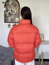 鸭鸭（YAYA）品牌2025羽绒服女新款鸭绒面包服立领秋冬潮流气质修身短款外套女 砖红色 M 实拍图