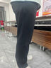 至涛裤子男秋冬季牛仔裤直筒宽松美式复古加绒潮牌工装阔腿裤休闲长裤 黑色 L ( 建议100-110斤可穿 ) 实拍图