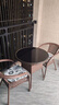 凝企阳台休闲桌椅户外桌椅套装阳台茶桌小茶台藤椅三件套阳台喝茶桌椅 编藤70圆桌【内置玻璃】 两椅一桌 实拍图