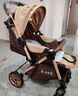 奔昂 婴儿推车可坐可躺轻便避震宝宝折叠婴儿车双向BB童车手推车 升级酒红+一键单手收+可坐躺+可双向推行+四轮高配 实拍图