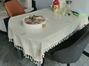 菠萝蜜桌布餐桌防水防油免洗纯色新款长方形台布轻奢茶几布艺棉麻餐桌布 天蓝色+流苏【表面防水不渗透】 90*90cm适用小方桌、圆桌 实拍图