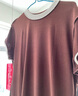 【天丝羊毛混纺超柔顺】夏季新款天丝羊毛撞色短袖T恤女显瘦半袖 安可拉红 2XL （135-150斤） 实拍图