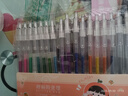 金值 18色按动彩色闪光笔啫喱笔 发光流沙银光儿童学生用手账专用莹光珠光标记轮廓闪亮小彩笔荧光笔 实拍图
