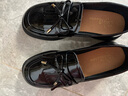 大东乐福鞋女2025早春新款甜美蝴蝶结平底套脚小皮鞋时尚通勤单鞋1247 黑色 37 实拍图