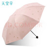 天堂伞遮阳伞太阳伞黑胶防晒伞防紫外线三折便携晴雨两用伞女 菠萝 甜杏粉 实拍图