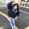 马克华菲假两件格子拼接羽绒棉服男女冬季新款加厚棉衣外套 藏青色 L 实拍图