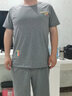 金立芬睡衣男夏季短袖纯棉夏天青年加大码薄款男款家居服套装可外穿运动 079稳重深灰色 L码/120斤-140斤 实拍图