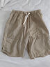马登工装法式卡其色纯棉运动短裤男帆布休闲直筒五分裤男士夏季  卡其色 S 实拍图