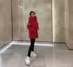 波司登（BOSIDENG）极寒反季90鹅绒羽绒服女冬季加厚连帽收腰短款明星同款外套 光韵红1903 M 165/88A 体重约110-120斤 实拍图