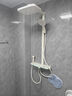 德匠科勒沐浴淋浴花洒全套增压套装恒温加压明装浴室枪灰色智能数显大置物 ks06流星奶油色-冷热版-无腰喷 实拍图