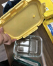 希乐扣Cilock耐热玻璃饭盒保鲜盒便当盒汤碗 烤箱冰箱微波炉饭盒 长三隔+圆+包 实拍图
