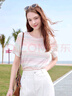 百图betu女装2025夏季新款晕染彩虹条印花正肩圆领短袖T恤女2504T14 彩条纹 S 实拍图