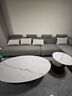 意式极简岩板椭圆形茶几客厅家用小户型轻奢现代简约高级感组合 组合款黑柜鱼肚白130*70+边几50 实拍图