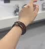 QMXD金丝檀木手串女男款佛珠手串文艺情侣复古手链串珠多圈手环送女友 手串+盘玩布袋 实拍图