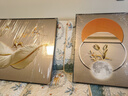 Sixpoetry 客厅装饰画现代简约沙发背景墙壁画轻奢三联晶瓷画大气高档挂画 福禄生花（铝合金外框） 晶瓷画左右60*80+中间120*80亮面 实拍图