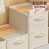 昂图衣服收纳箱衣物裤子整理神器布艺抽屉式可折叠特大号收纳盒放衣柜 米白色特大号【47*34*21cm】 1套 实拍图