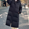 雅鹿纯色长款羽绒服女冬季2025新款长款过膝加厚防寒保暖中性黑色外套 黑色 L (165) 【建议125-140斤】 实拍图