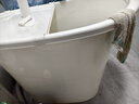 捷贝加厚大人泡澡桶成人沐浴桶塑料浴缸家用小户型洗澡桶全身浴盆可坐 【加高】白色-保温盖+大礼包 实拍图