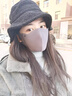 斐卡薇高颜值保暖口罩女秋冬季防风防寒时尚3d立体户外骑行面罩护眼角 3只装【黑色+灰色+咖色】 实拍图