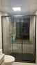 东鹏（DONGPENG）淋浴房三联动推拉门一字形卫生间隔断干湿分离玻璃浴室隔断沐浴房 枪灰缓冲1.4-1.49/2米高|极窄 升级1.0壁厚不锈钢+2cm极窄边框 实拍图