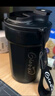 GIANXI咖啡杯大容量不锈钢带盖保温保冷杯外带保温杯水杯学生礼物黑色 实拍图