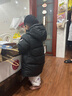 保姆鹅  儿童羽绒服宝宝中长款护脸加厚鸭绒外套防风保暖童装冬装 炭黑 150 实拍图