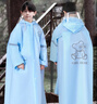 牧萌（moremerry）儿童雨衣男童女童学生上学带书包位卡通雨披 清新蓝加厚款 3XL 实拍图