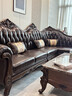 天地红·家具【已售1W+】欧式真皮转角沙发客厅全实木雕花大户型复古别墅家具 三人+左贵妃【2.85米】 头层牛皮+全实木框架 实拍图