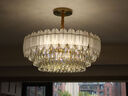 葵兴 客厅吊灯奶油风轻奢水晶灯现代简约大气餐厅卧室灯广东中山灯具 圆形80*30cm【全光谱三色】 实拍图
