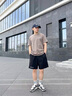 Wassup Sohot短裤男夏季冰丝凉感工装裤男潮流休闲五分裤 黑色 L 实拍图