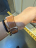 MSSM适用苹果手表表带apple watch爱马仕款iwatch S11小牛皮真皮表带ultra3/S10/9/Se3商务表带 浅棕色 实拍图