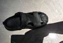 特步（XTEP）运动拖鞋男士洞洞鞋男情侣凉拖鞋外穿厚底凉鞋男 A043 黑色 44-45 实拍图